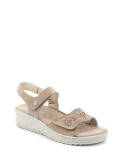Sandali zeppa Beige Grunland