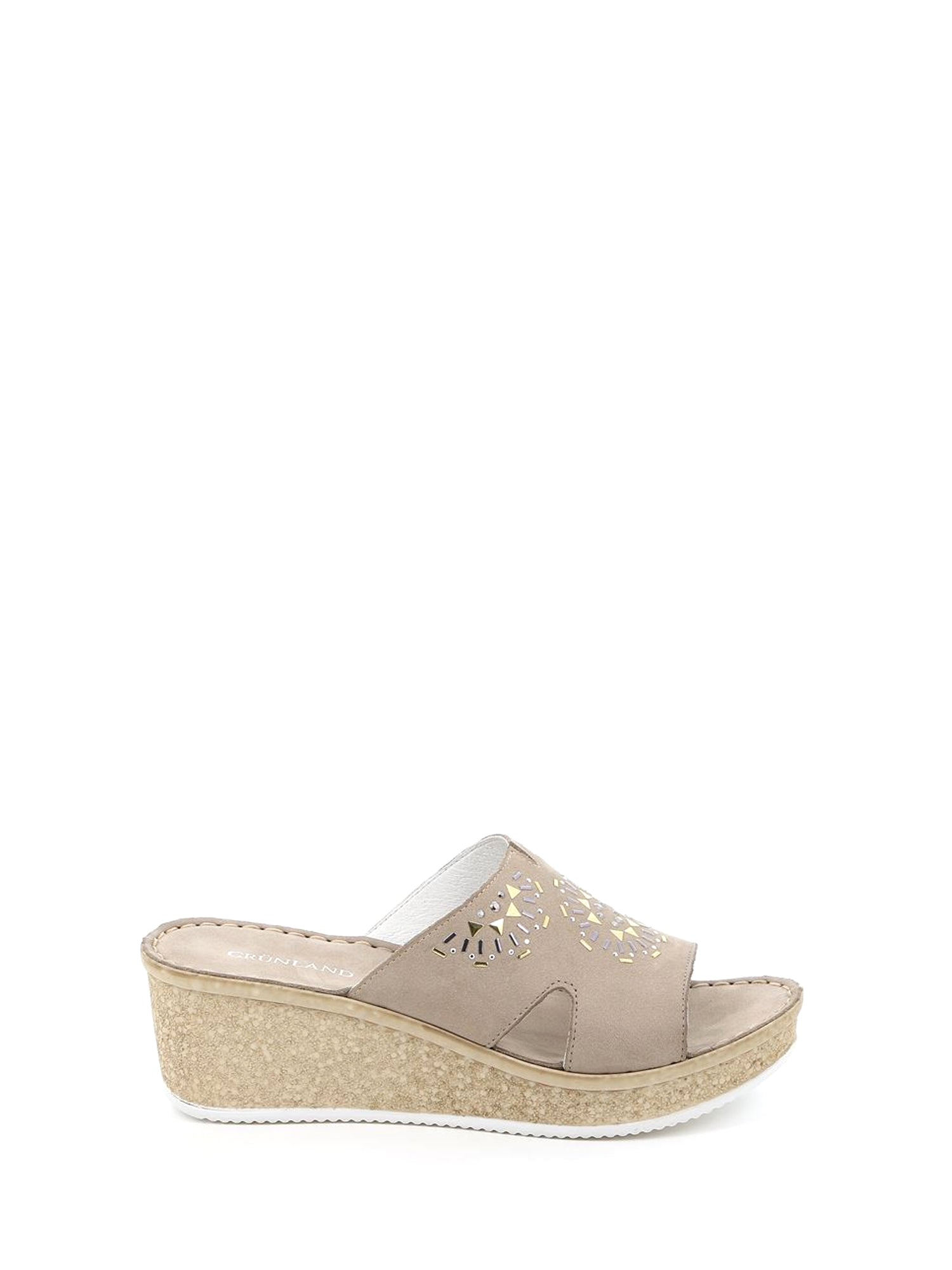 Sandali zeppa Beige Grunland