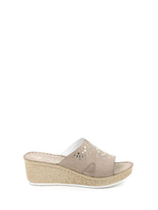 Sandali zeppa Beige Grunland