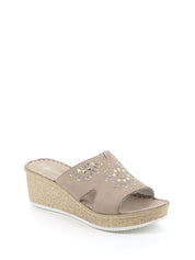 Sandali zeppa Beige Grunland