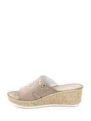 Sandali zeppa Beige Grunland