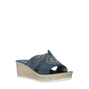 Sandali zeppa Blu Grunland