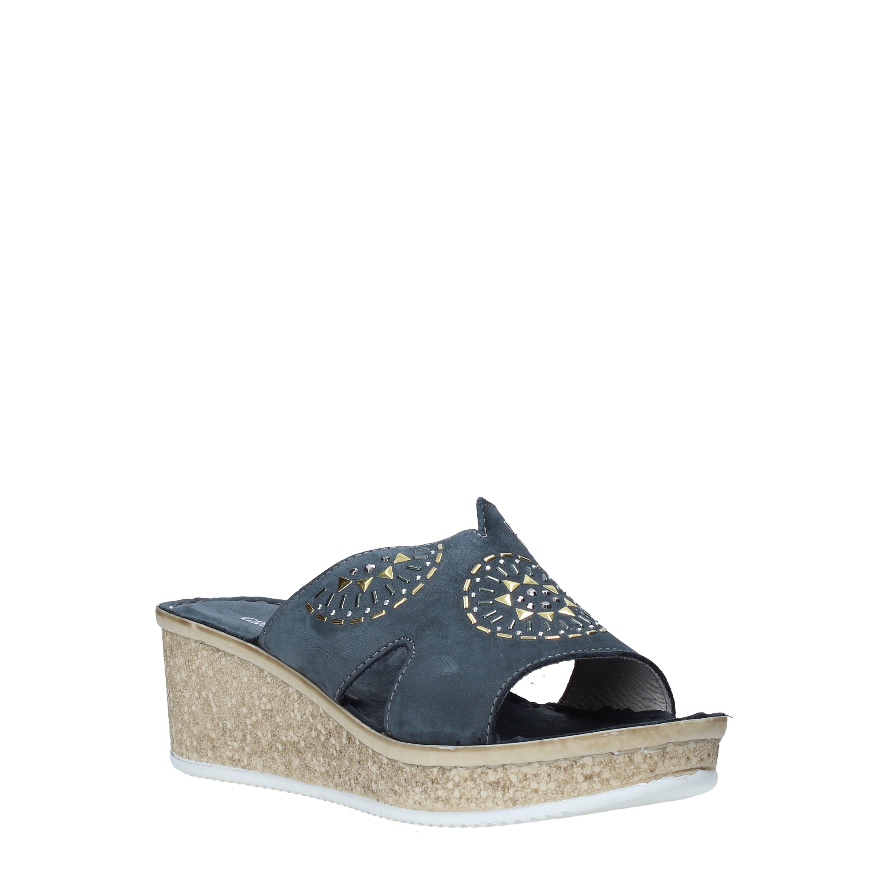 Sandali zeppa Blu Grunland