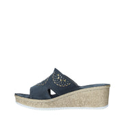 Sandali zeppa Blu Grunland