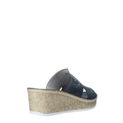 Sandali zeppa Blu Grunland