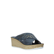 Sandali zeppa Blu Grunland