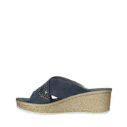 Sandali zeppa Blu Grunland