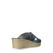 Sandali zeppa Blu Grunland