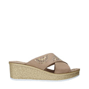 Sandali zeppa Beige Grunland