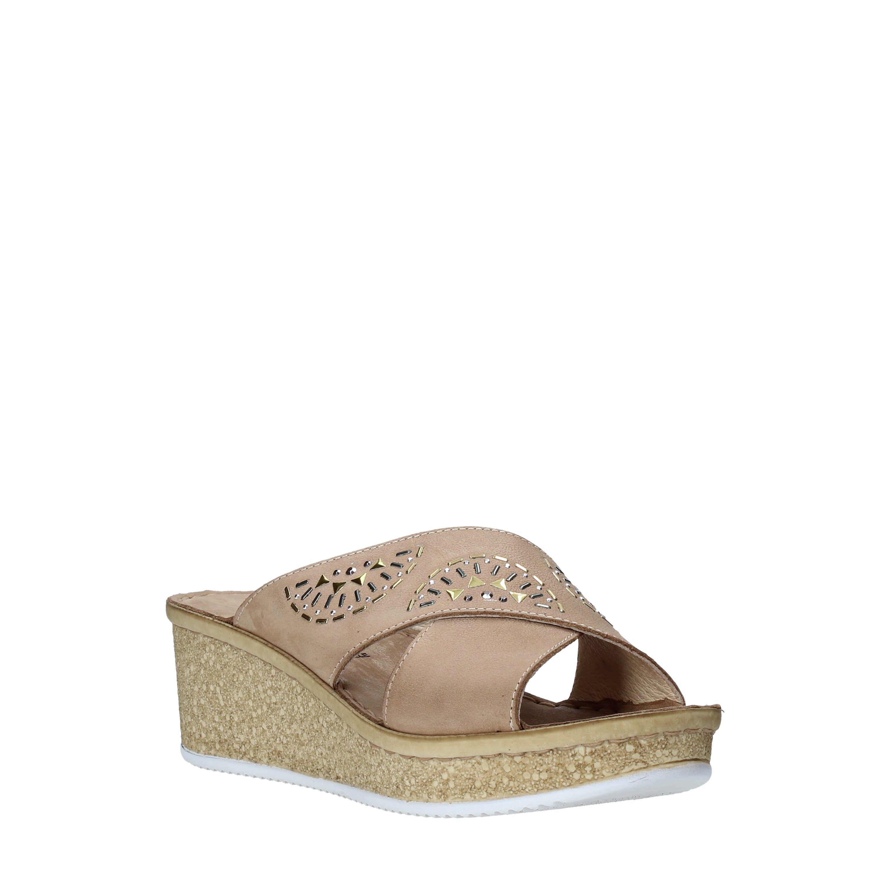 Sandali zeppa Beige Grunland