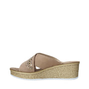 Sandali zeppa Beige Grunland