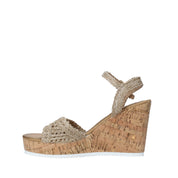 Sandali zeppa Beige Gold&gold