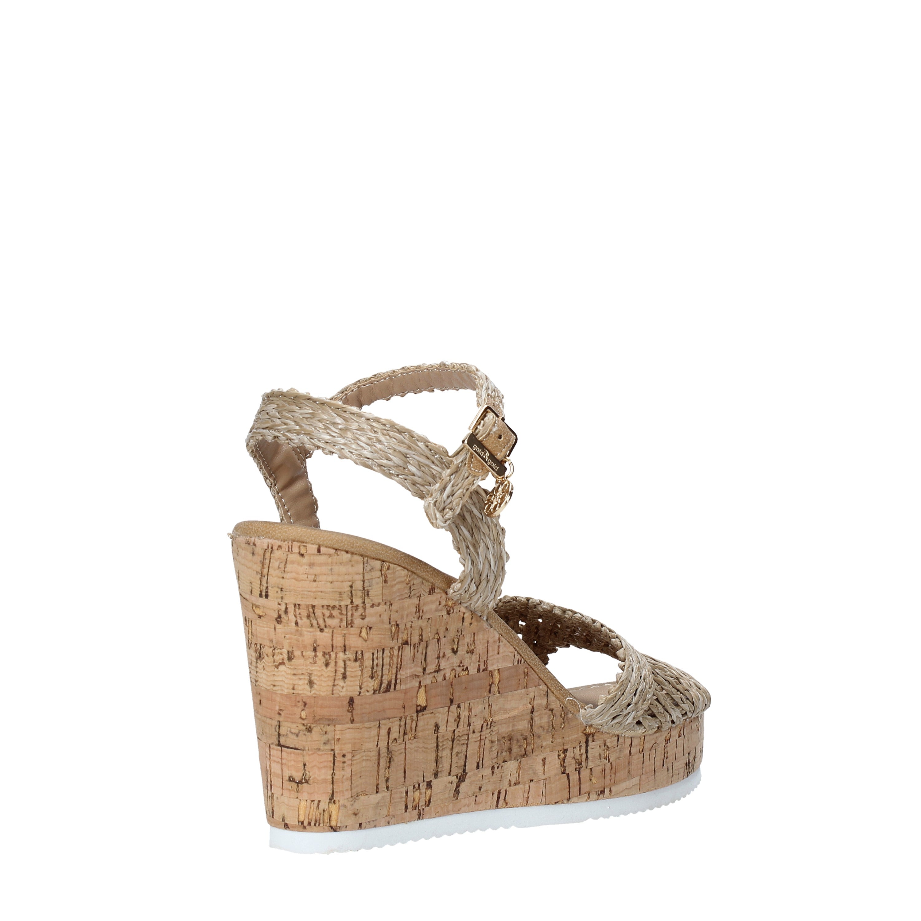 Sandali zeppa Beige Gold&gold