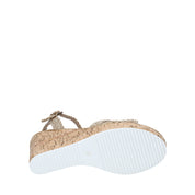 Sandali zeppa Beige Gold&gold