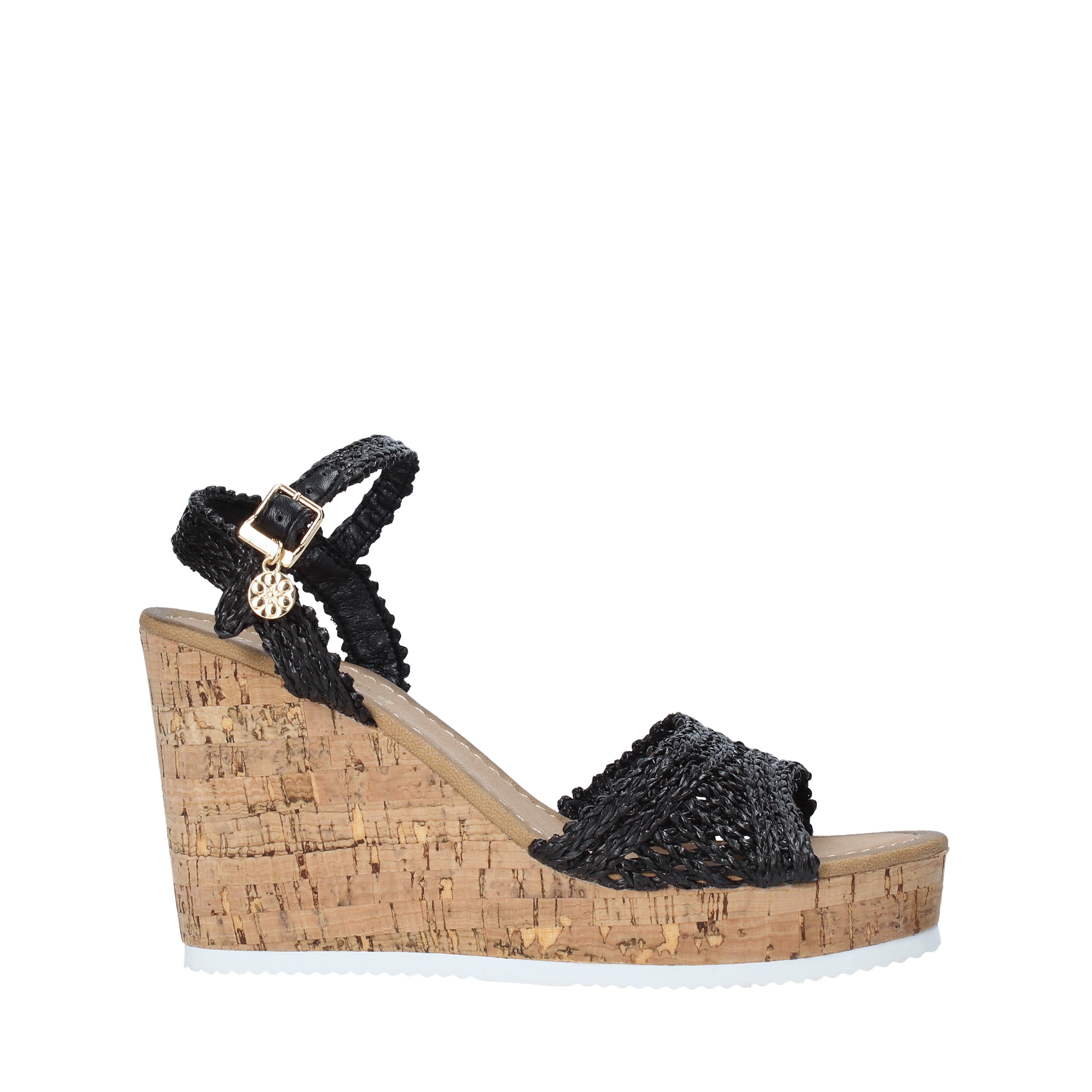 Sandali zeppa Nero Gold&gold