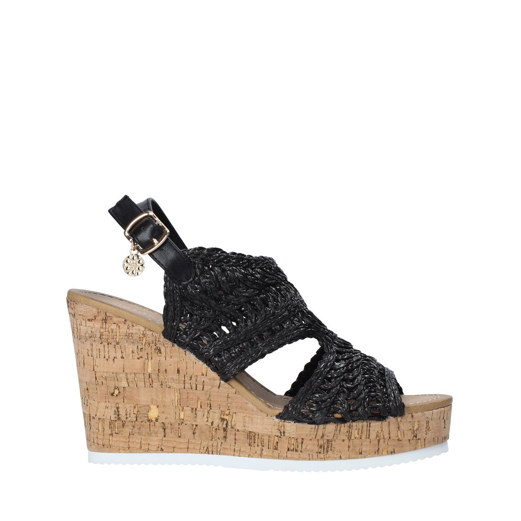 Sandali zeppa Nero Gold&gold