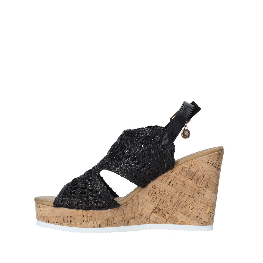 Sandali zeppa Nero Gold&gold