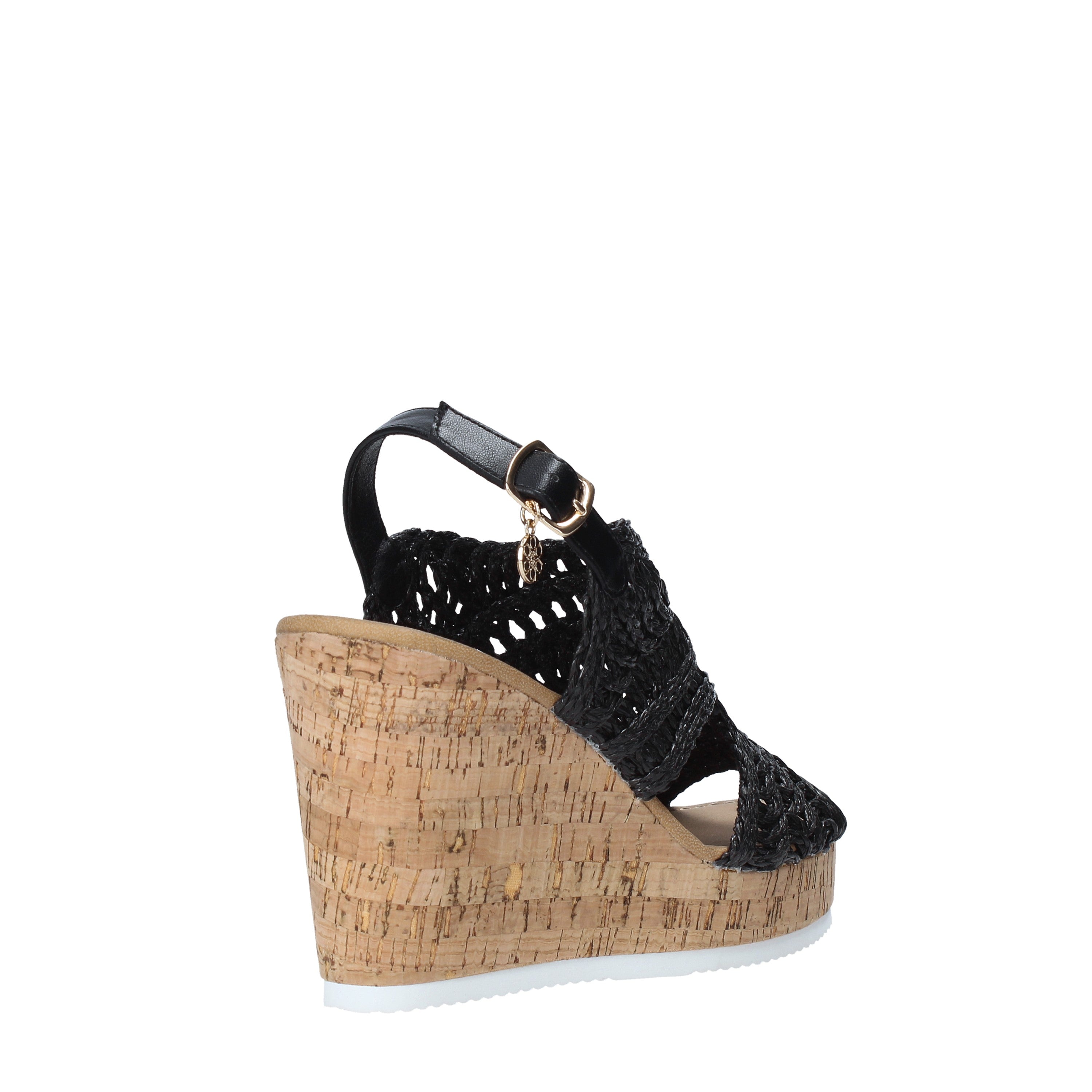 Sandali zeppa Nero Gold&gold