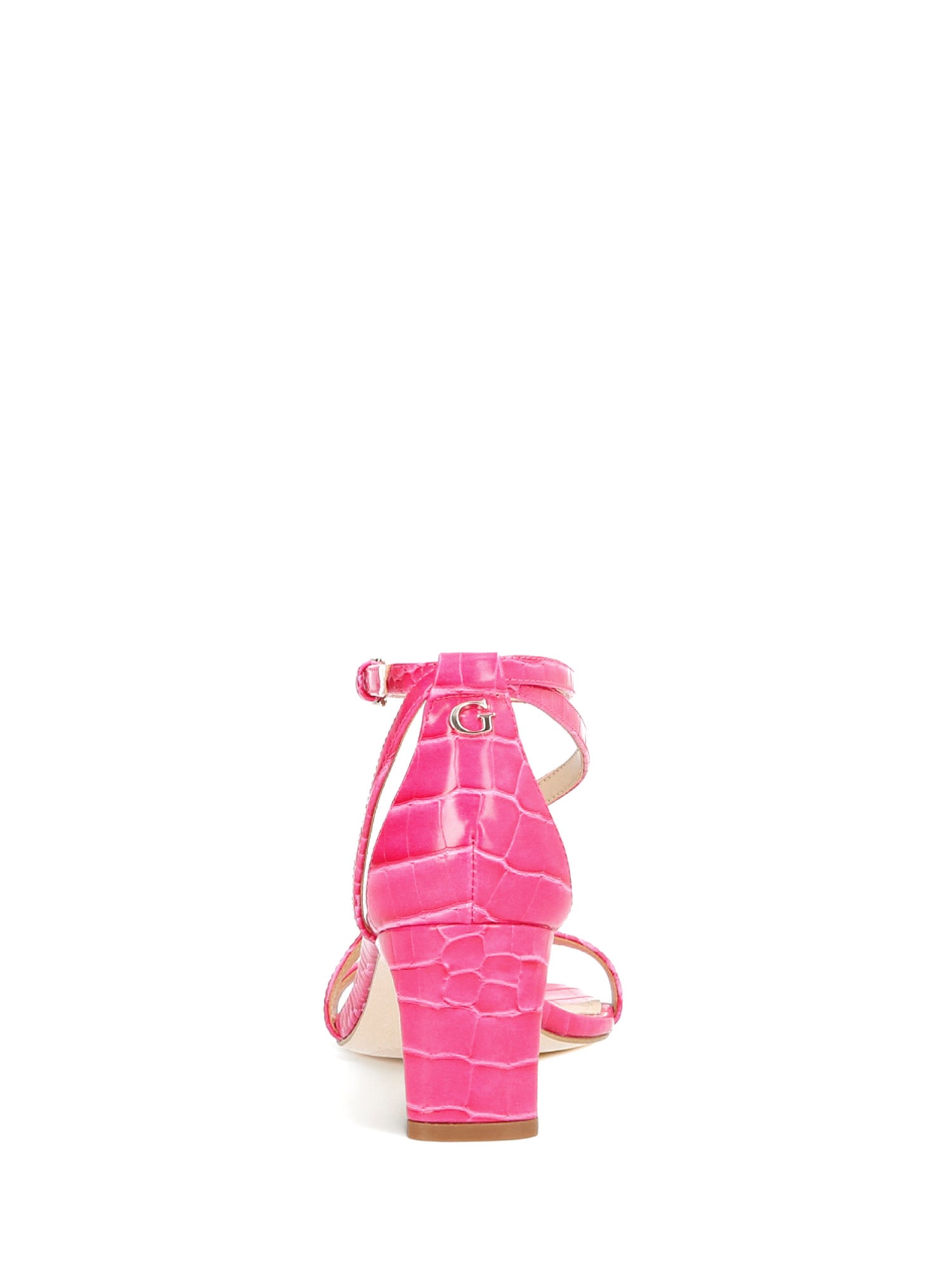 GUESS Kabrina Sandali Con Tacco Donna – Pelle Bianca, Tacco 10 Cm, Cinturino Con Logo G, Taglia 39 EU