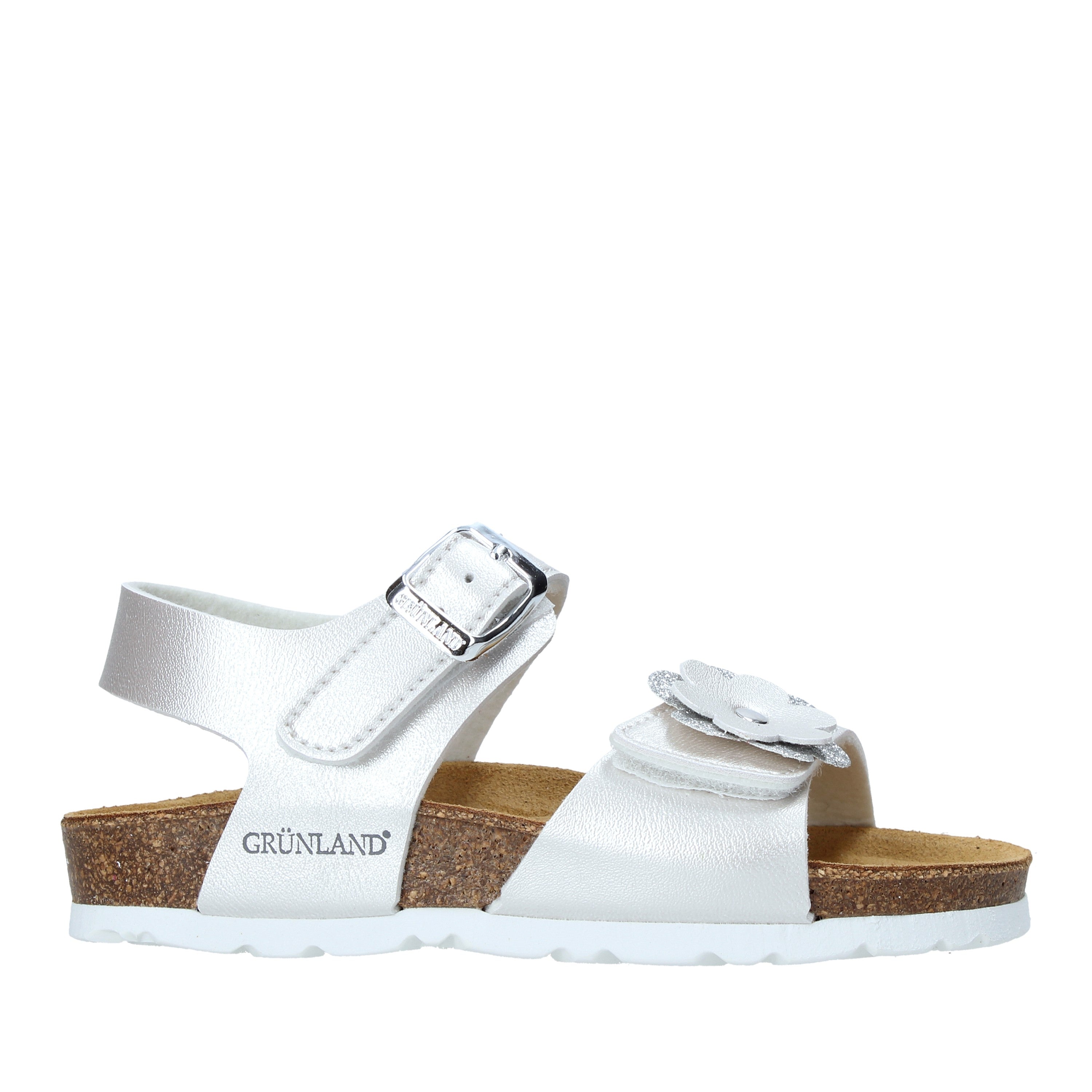 Sandali con strappi Argentato Grunland Junior