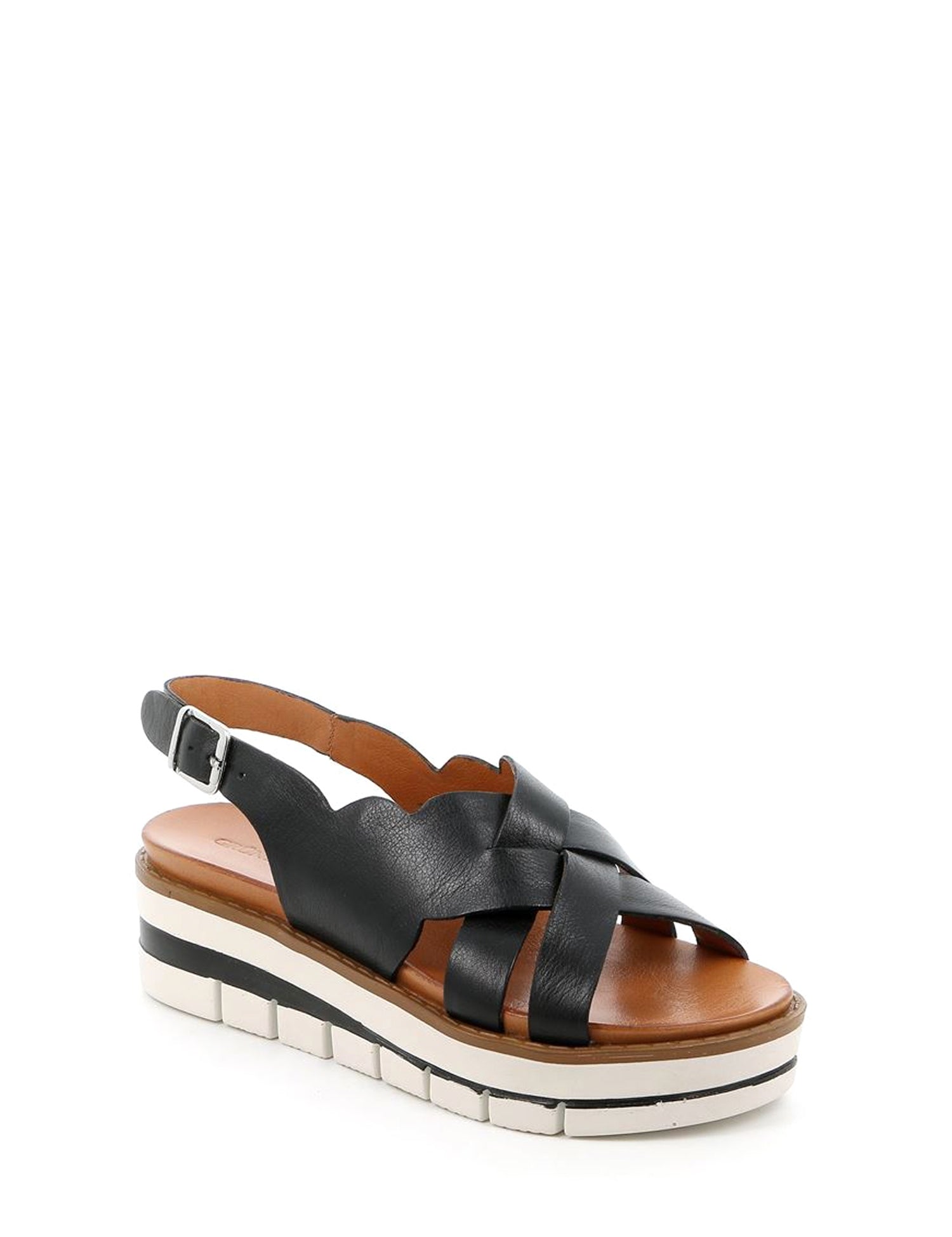 Sandali zeppa Nero Grunland