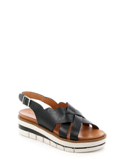 Sandali zeppa Nero Grunland