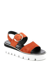 Sandali zeppa Rosso Grunland