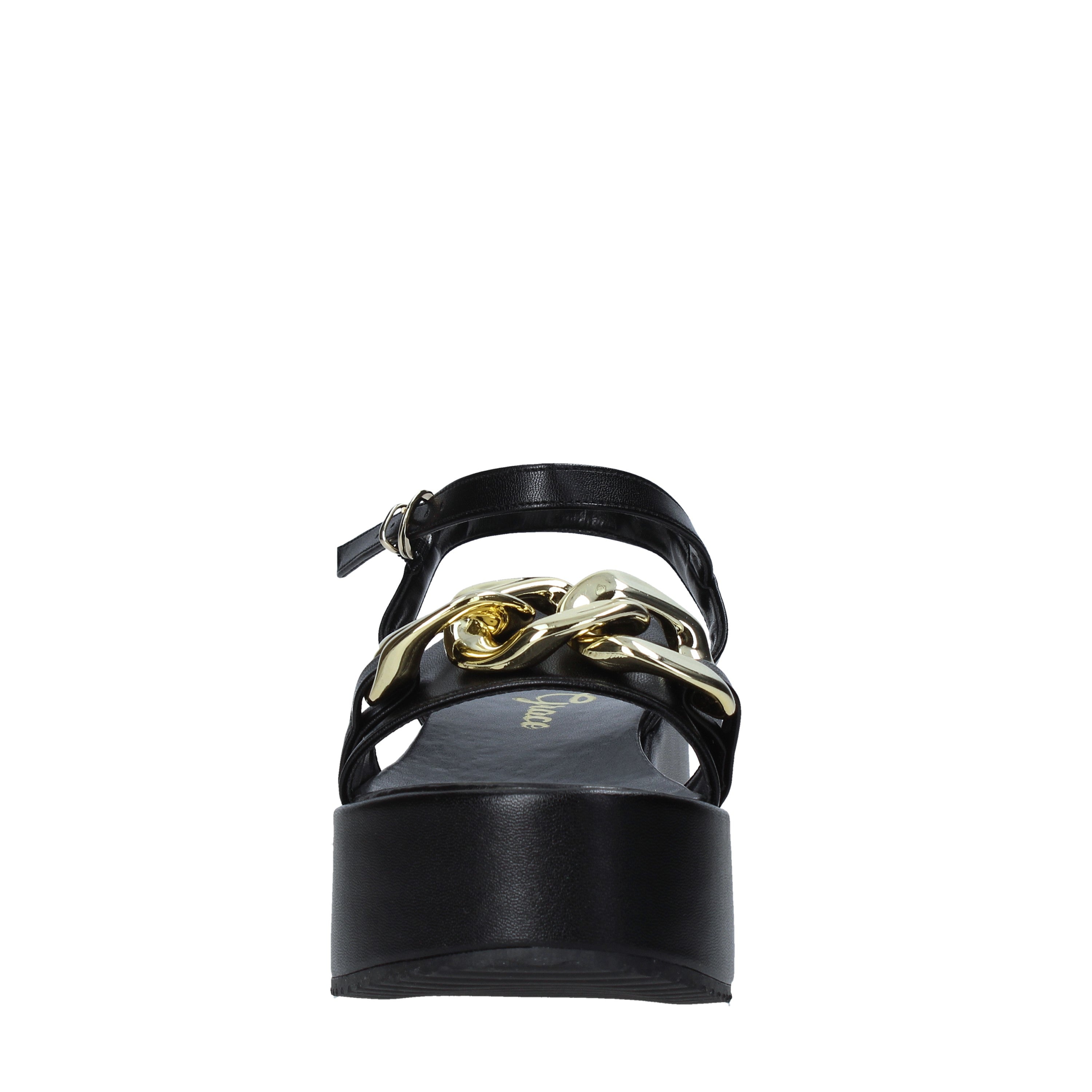 Sandali zeppa Nero Grace Shoes