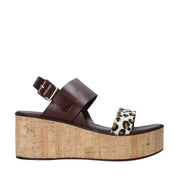 Sandali zeppa Marrone Cafenoir