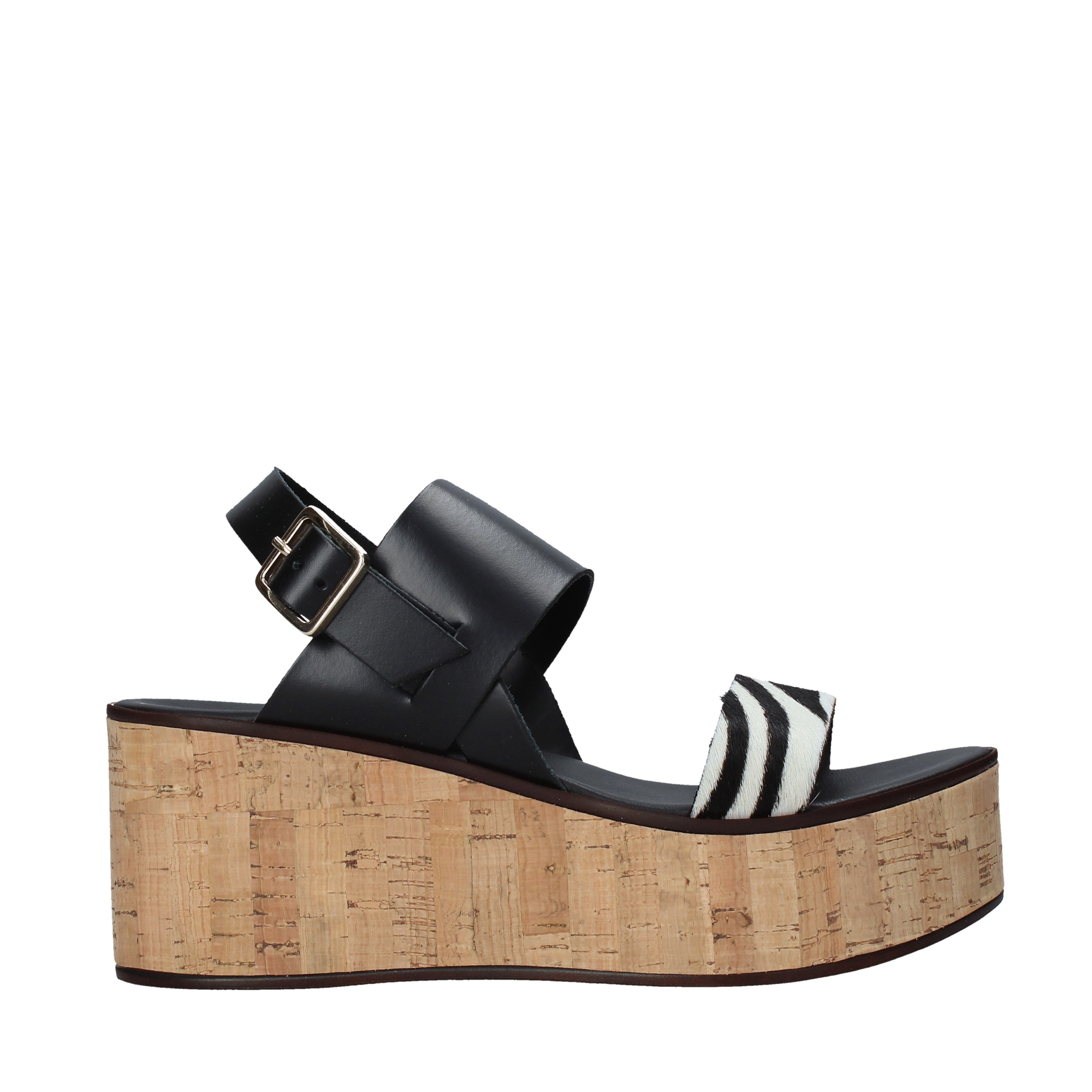 Sandali zeppa Nero Cafenoir