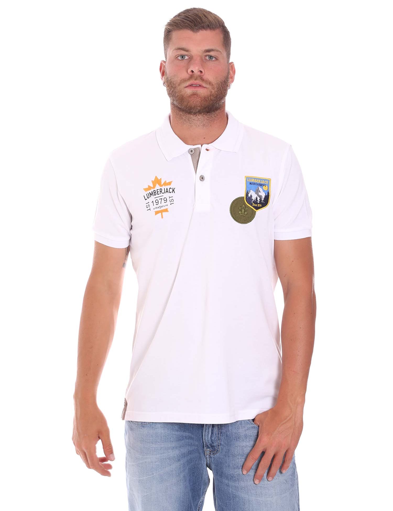 Polo Bianco Lumberjack
