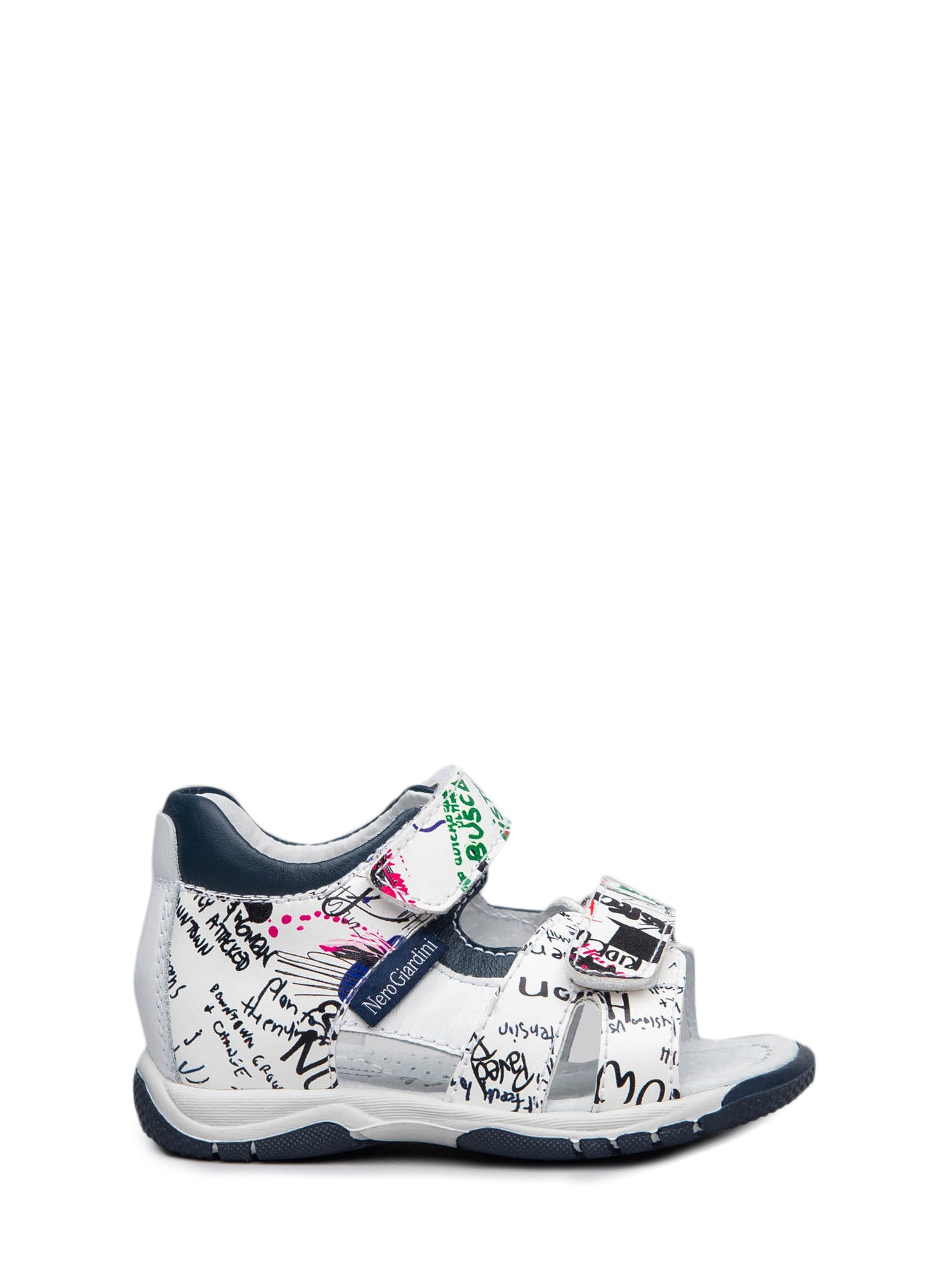 Sandali con strappi Bianco Nero Giardini Junior