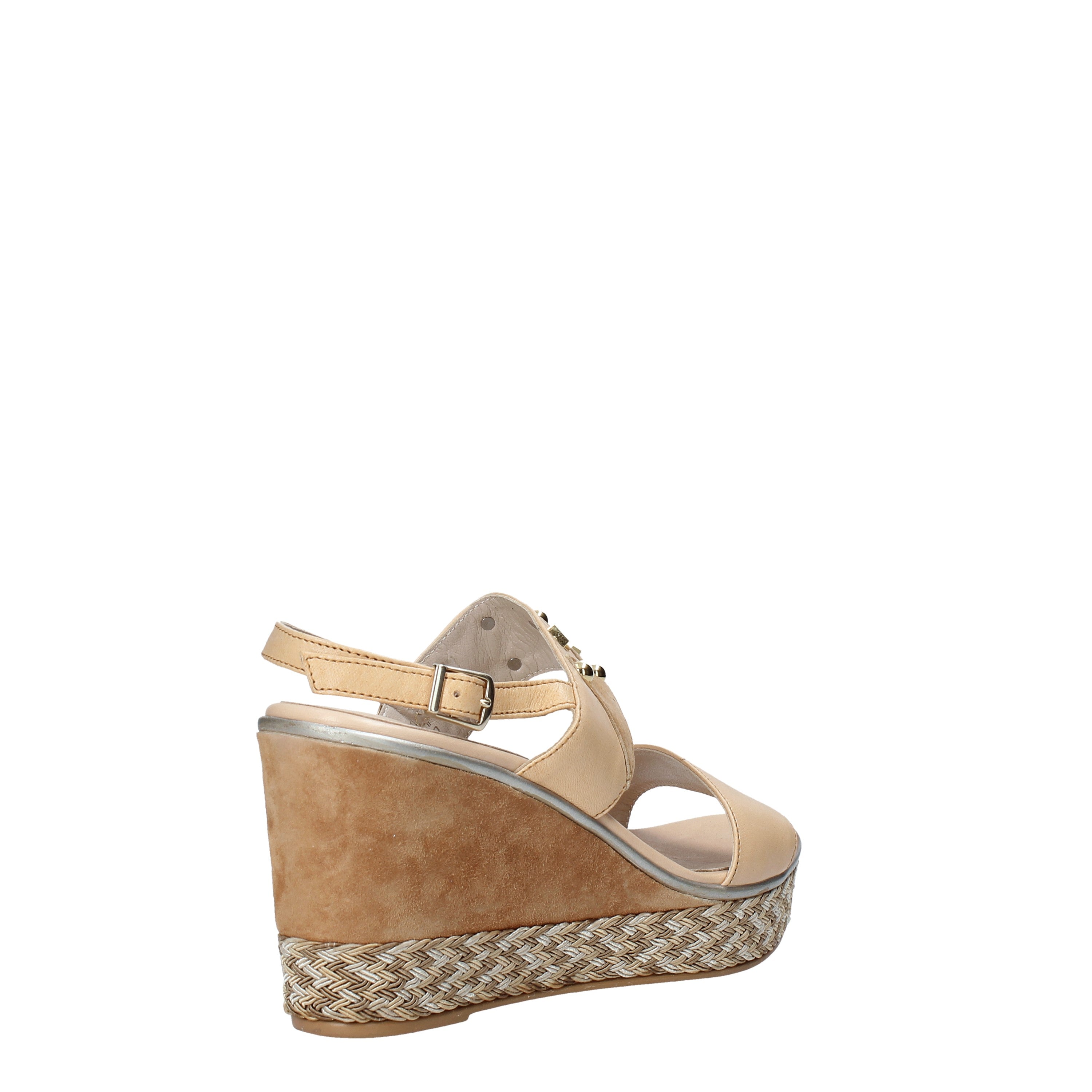 Sandali zeppa Marrone Chiaro Melluso