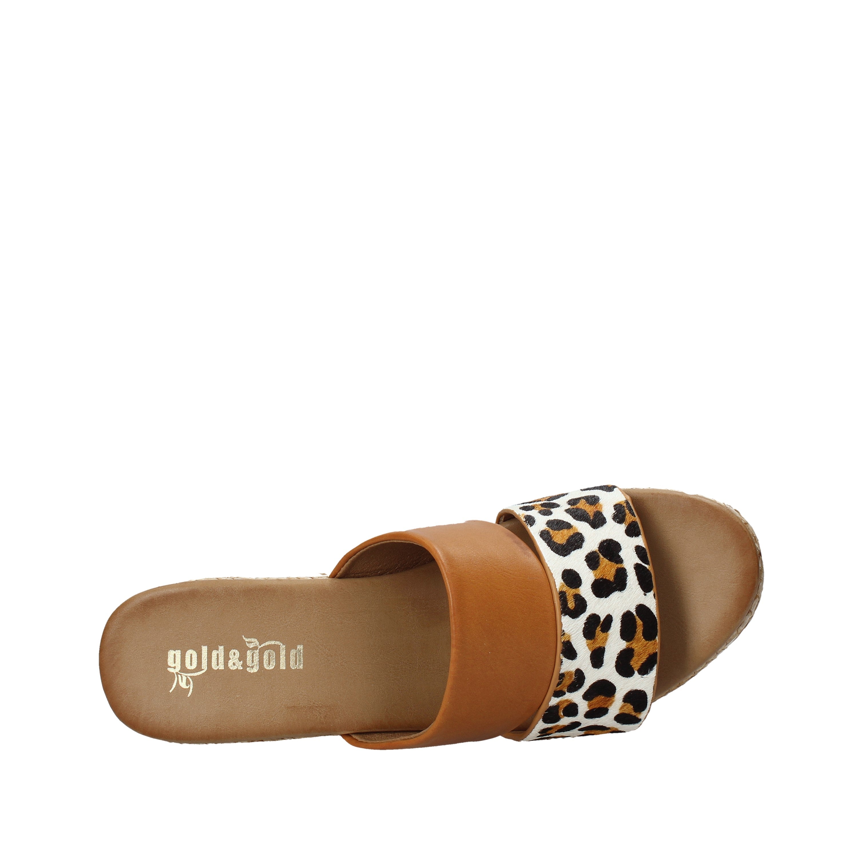 Sandali zeppa Marrone Gold&gold