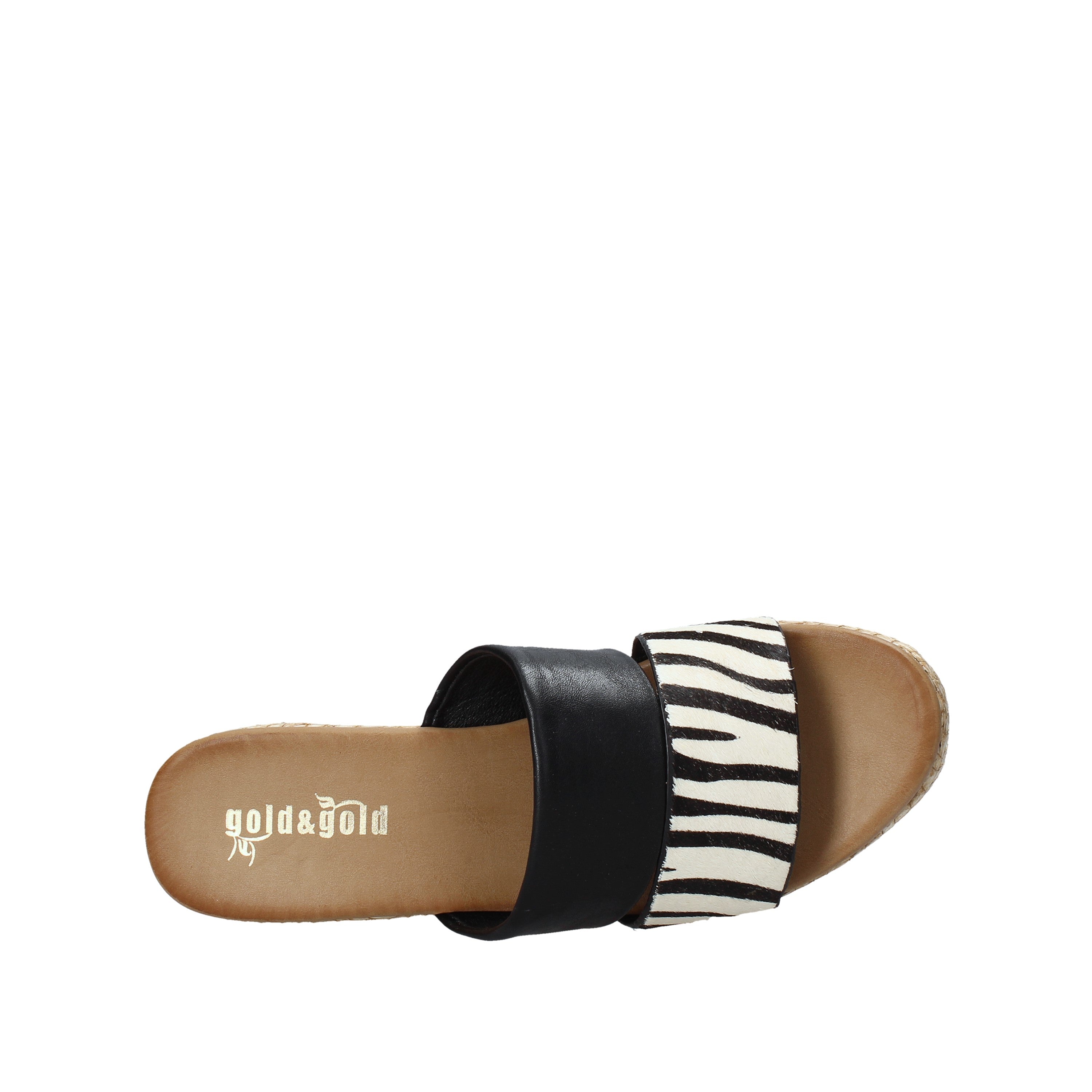 Sandali zeppa Nero Gold&gold