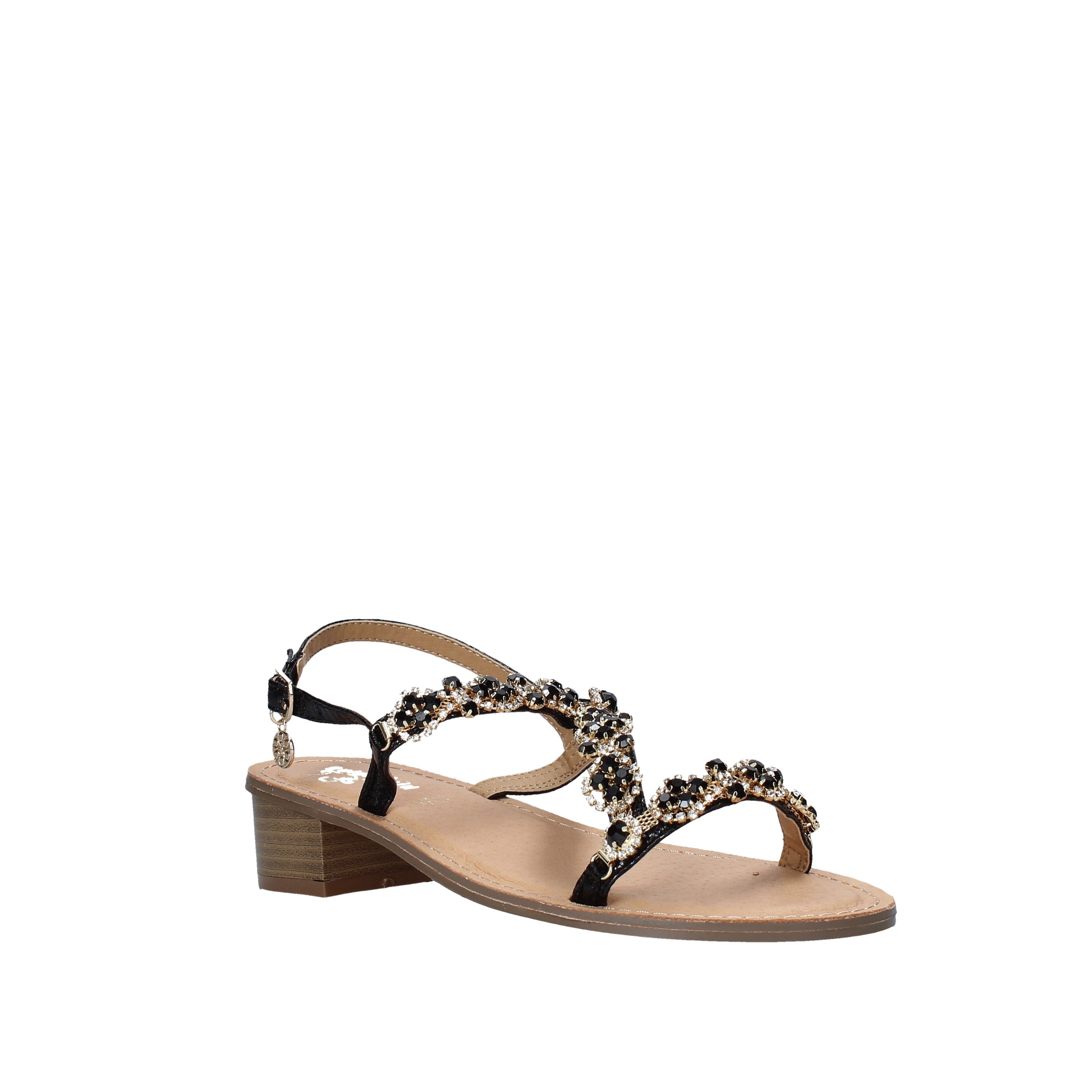 Sandali tacco Nero Gold&gold