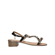 Sandali tacco Nero Gold&gold