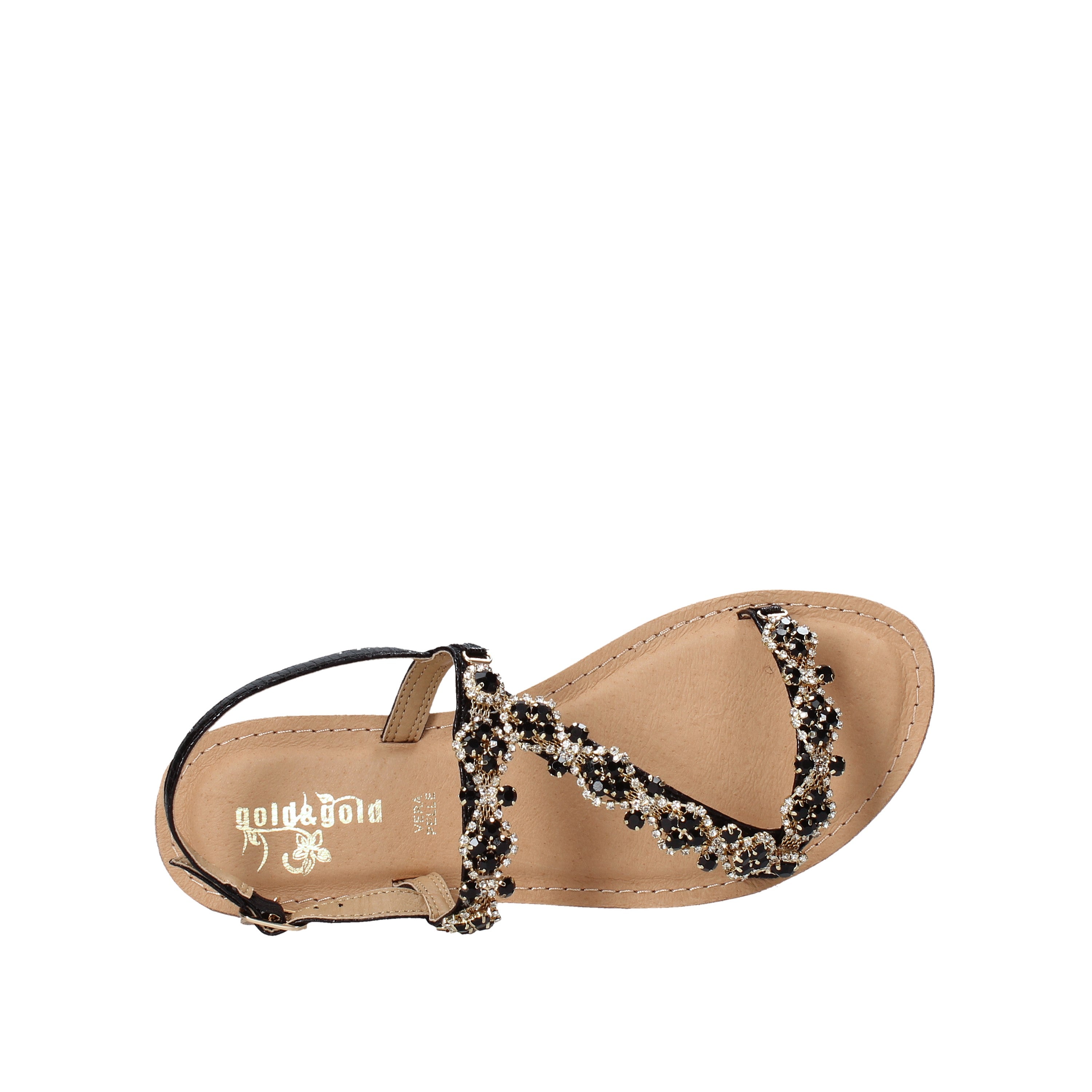 Sandali tacco Nero Gold&gold