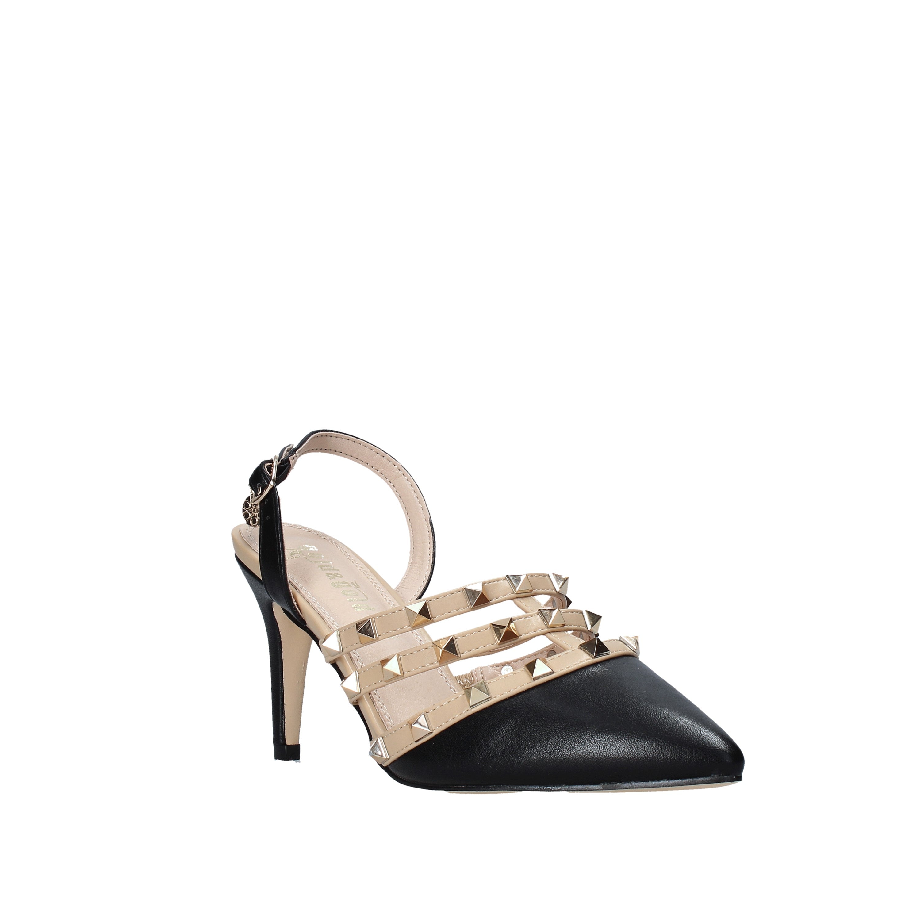 Sandali tacco Nero Gold&gold