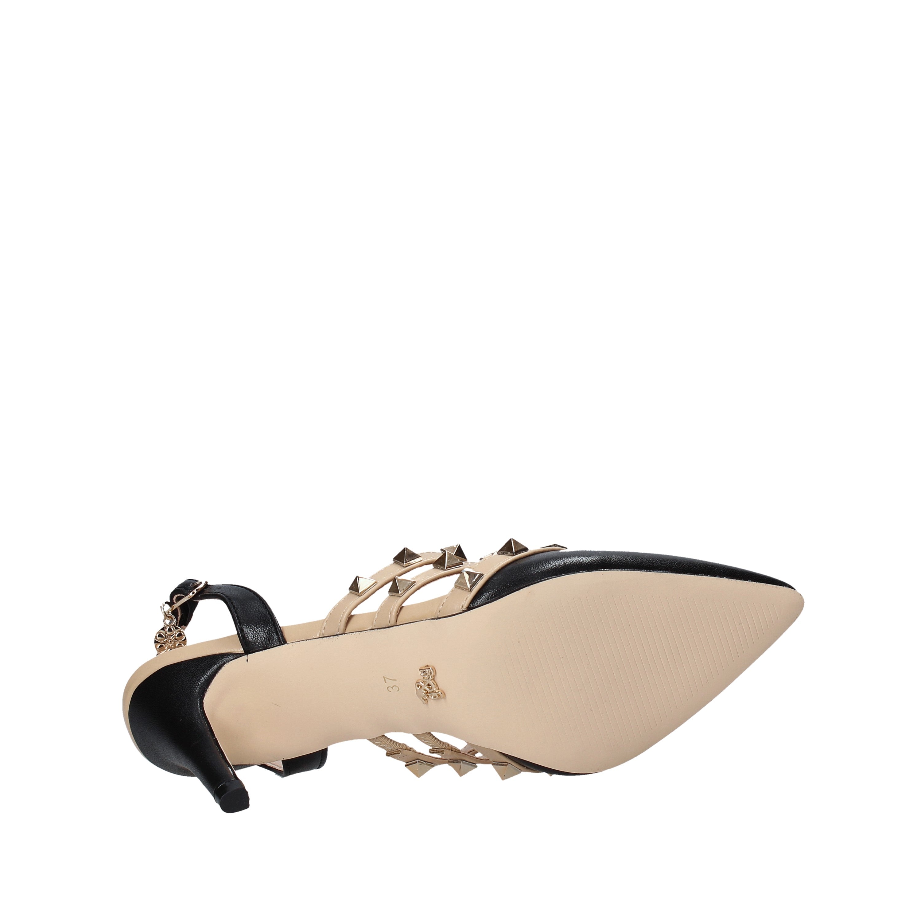 Sandali tacco Nero Gold&gold