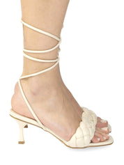 Sandali tacco Beige Gold&gold