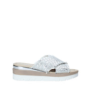 Sandali zeppa Argentato Valleverde