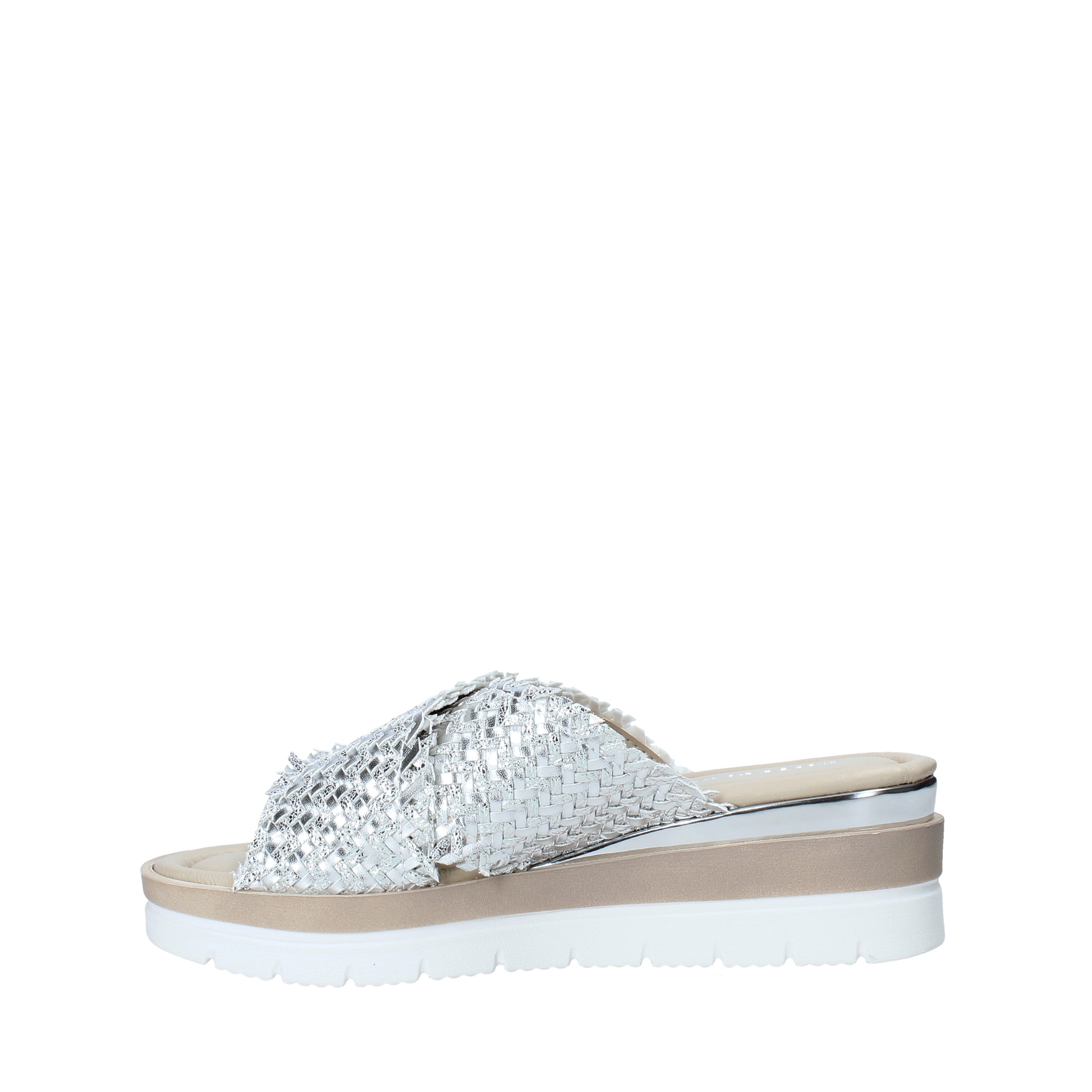 Sandali zeppa Argentato Valleverde