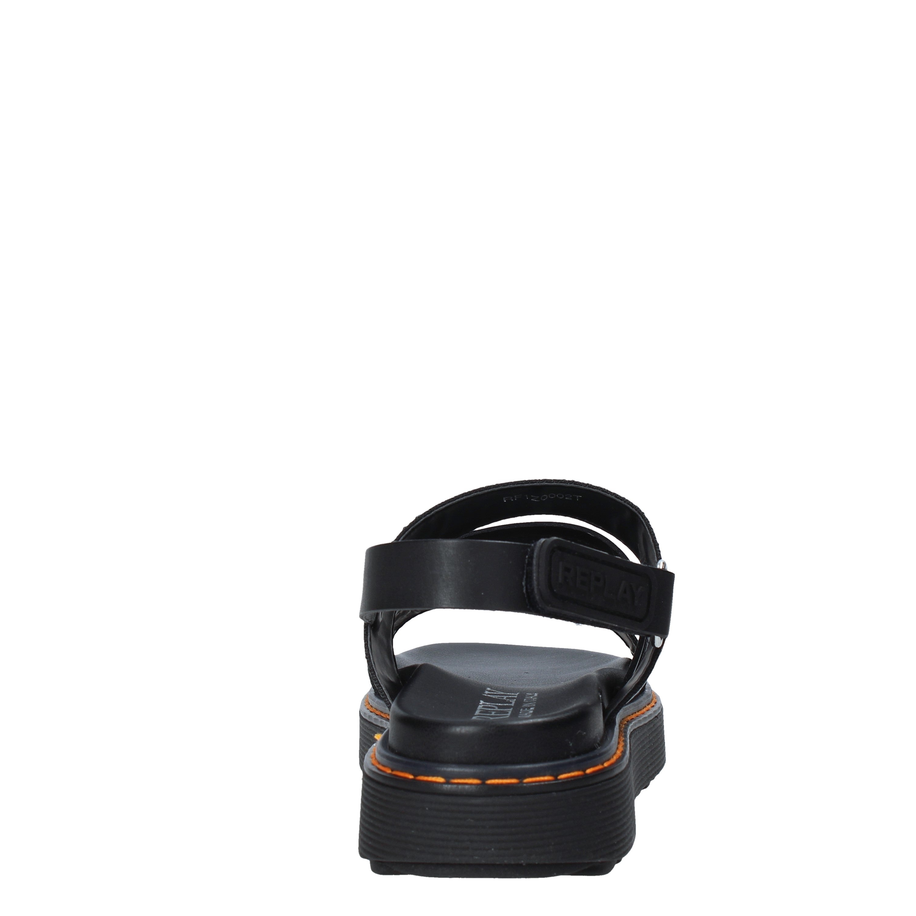 Sandali con strappi Nero Replay