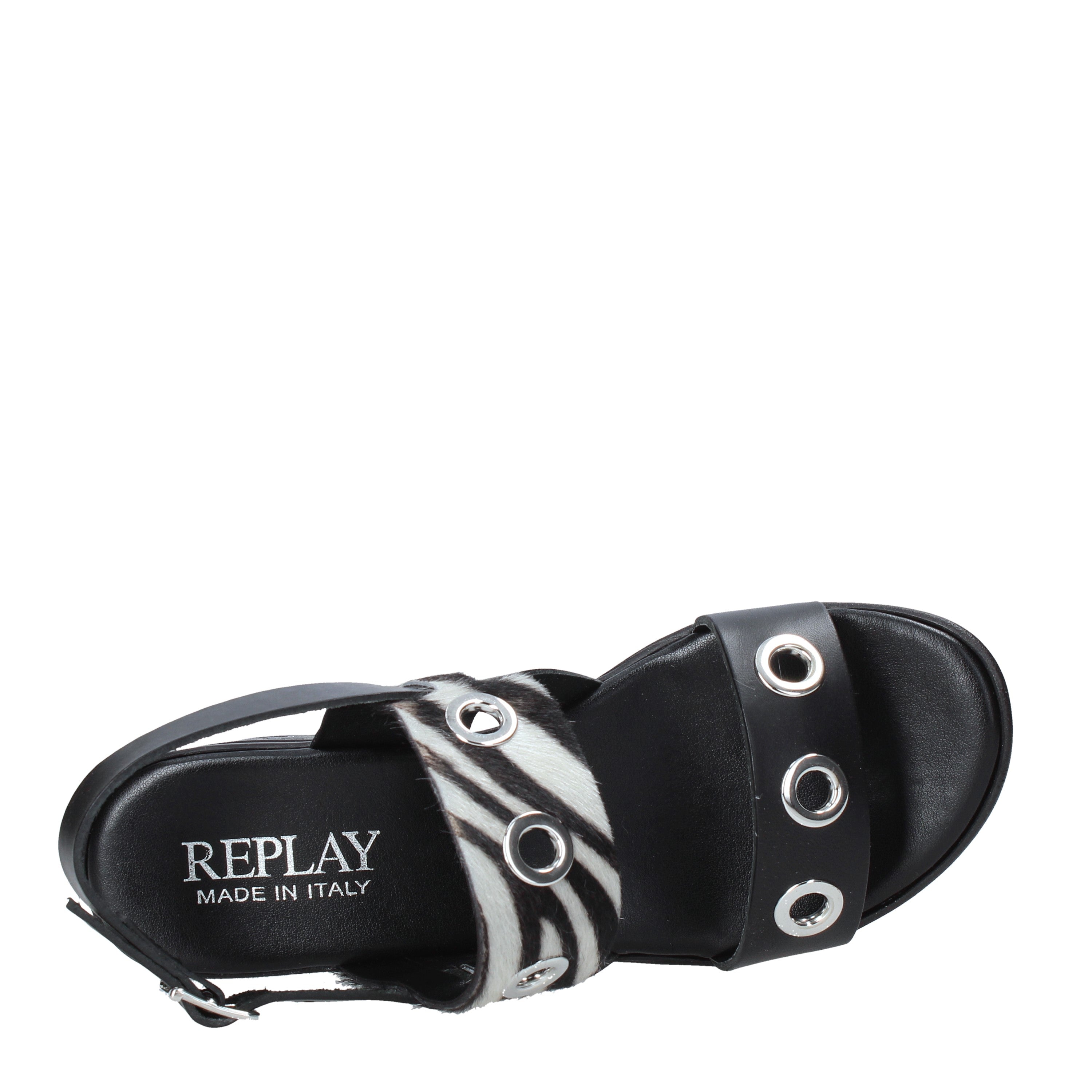 Sandali zeppa Nero Replay