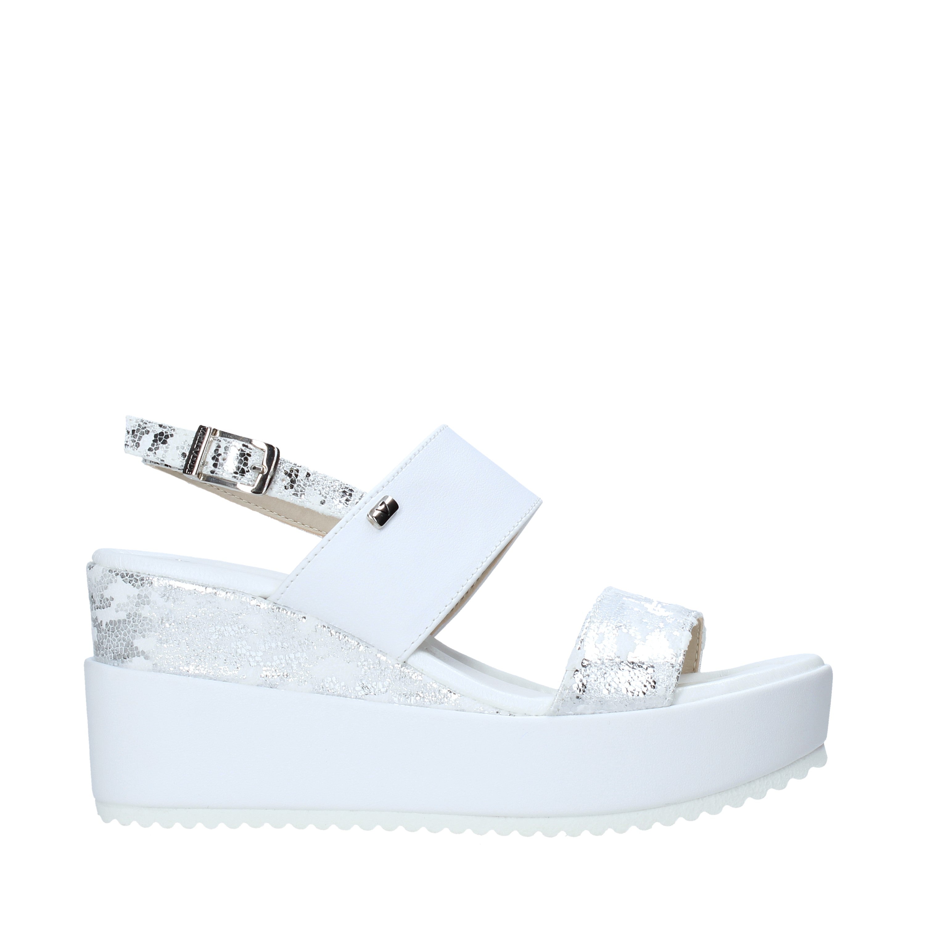 Sandali zeppa Bianco Valleverde