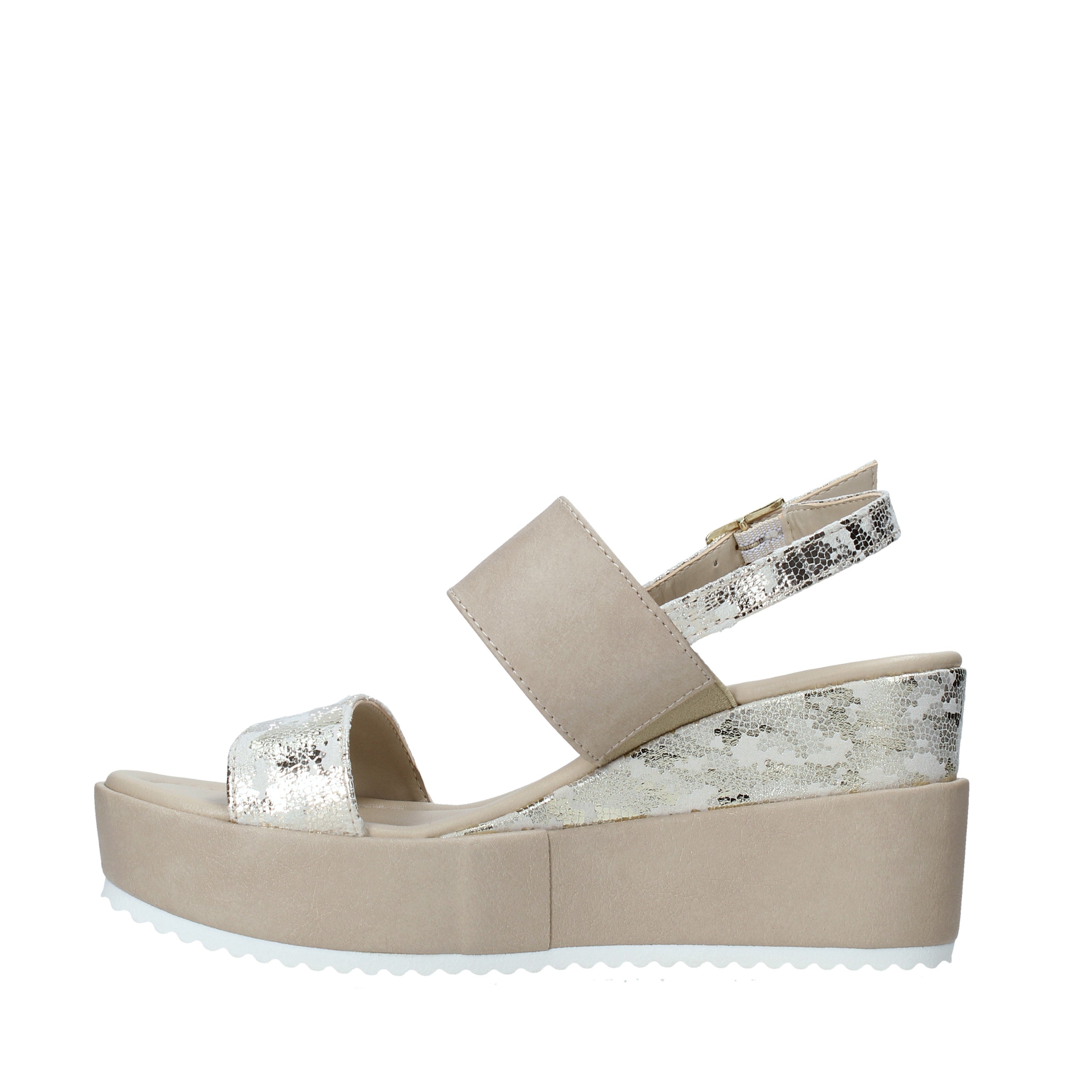 Sandali zeppa Beige Valleverde