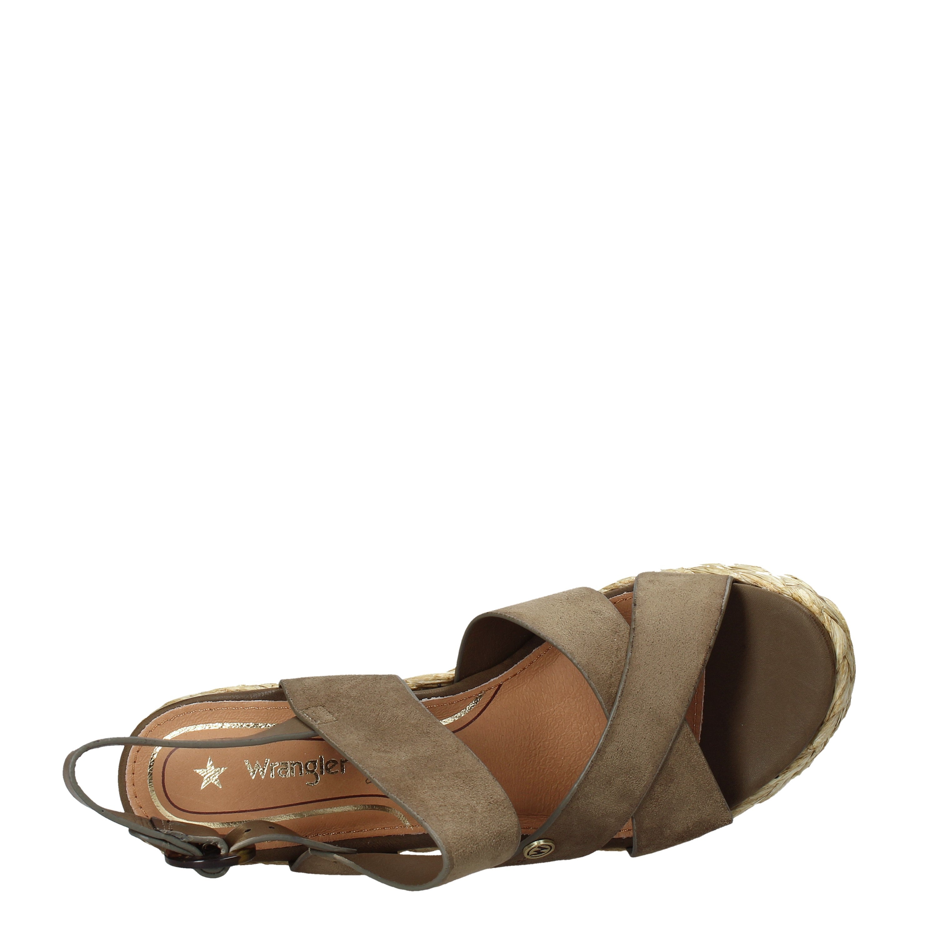 Sandali zeppa Verde Wrangler