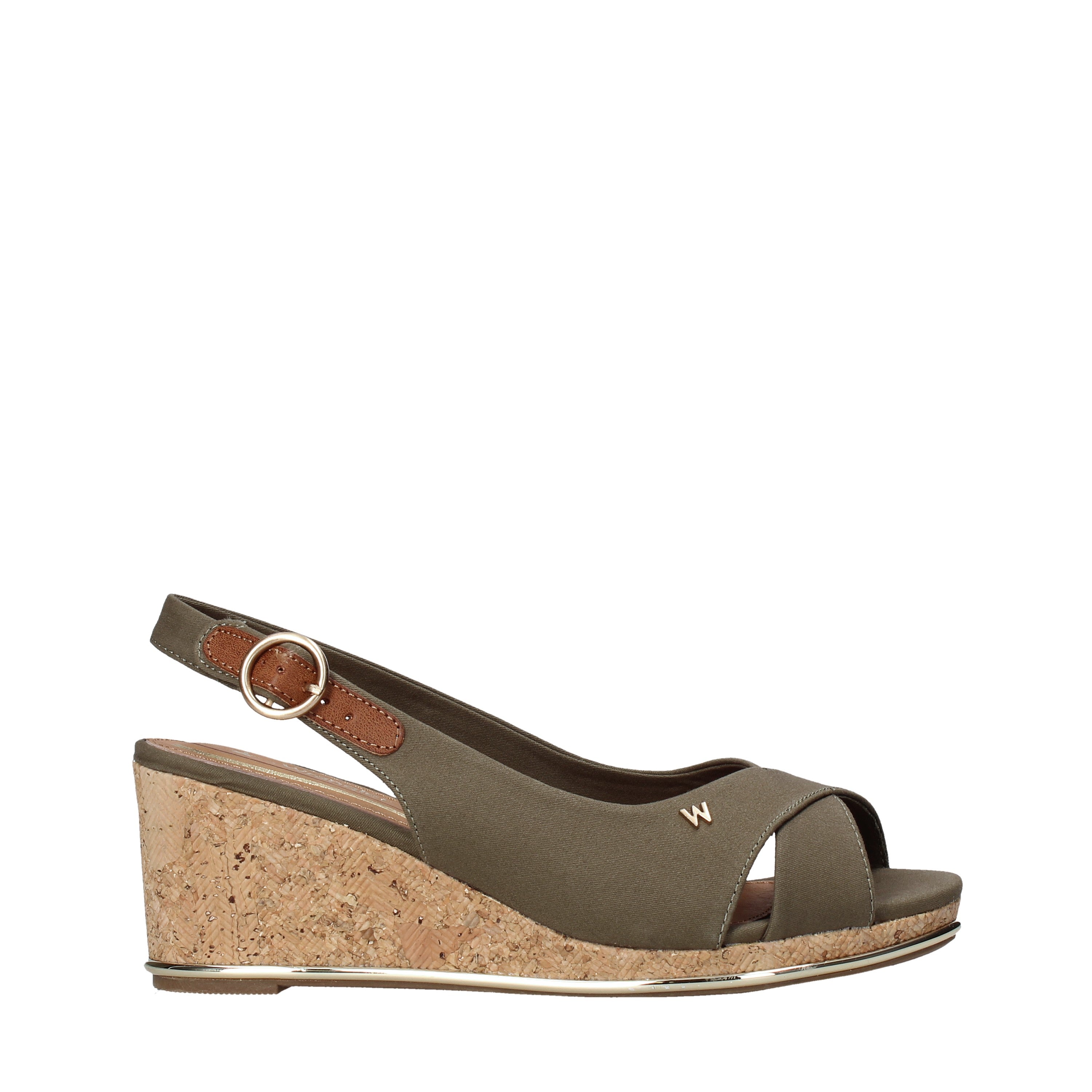 Sandali zeppa Verde Wrangler