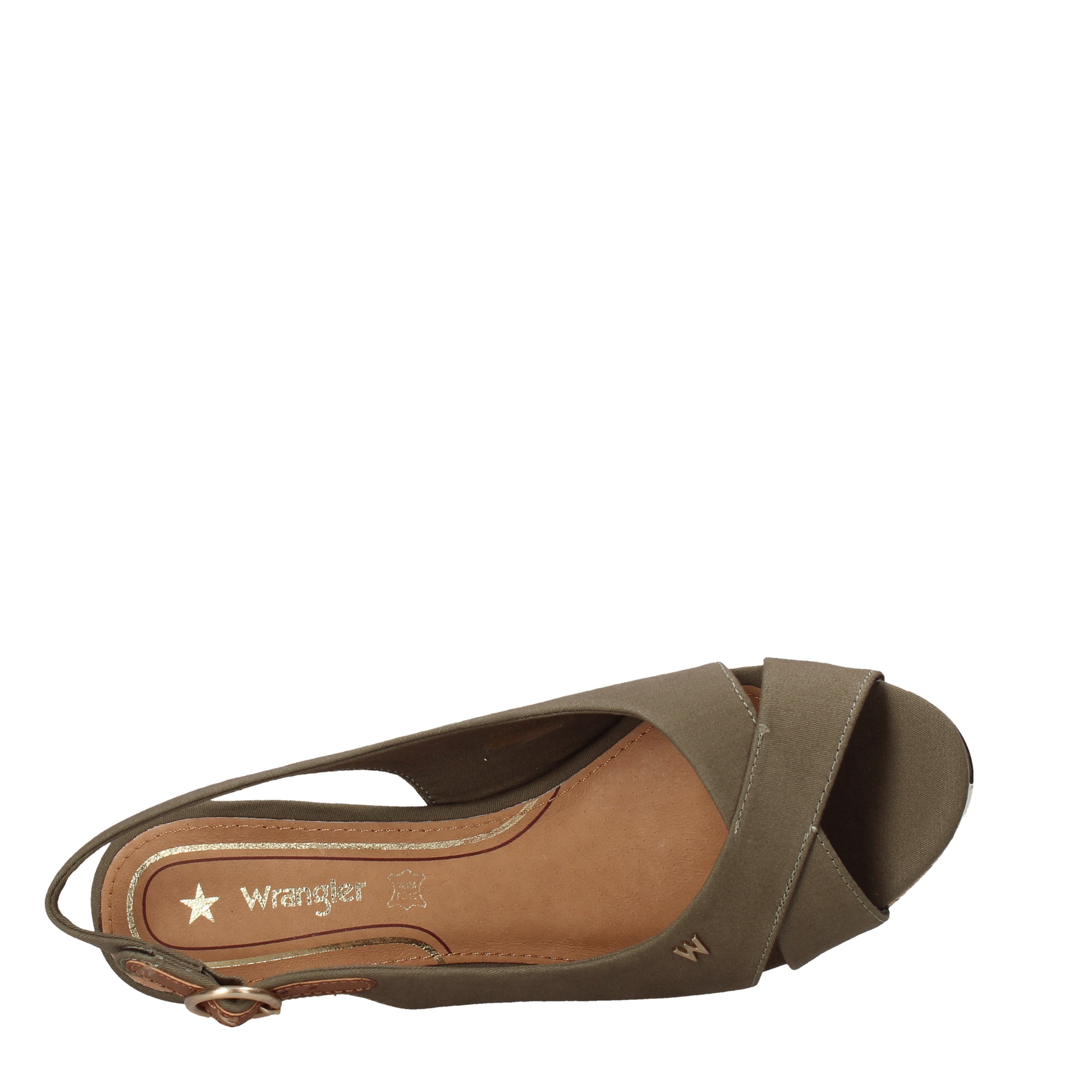 Sandali zeppa Verde Wrangler